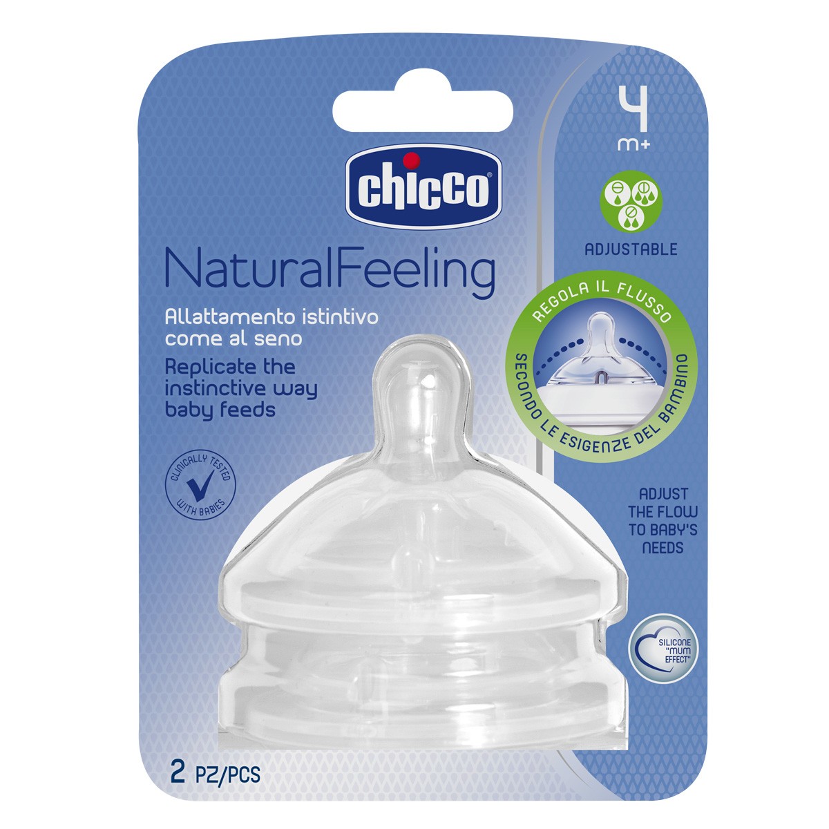 Imagen de Chicco Tetina natural feeling flujo regulable +4 meses 2uds