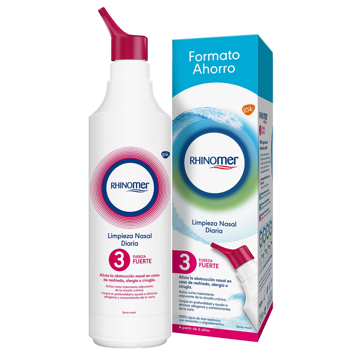 Imagen de Rhinomer fuerza 3 fuerte limpieza nasal180ml