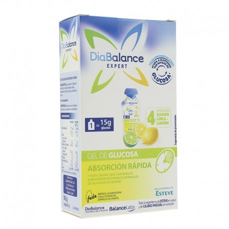 Imagen de Diabalance Expert glucosa absorción rápida sabor limón 4 sobres