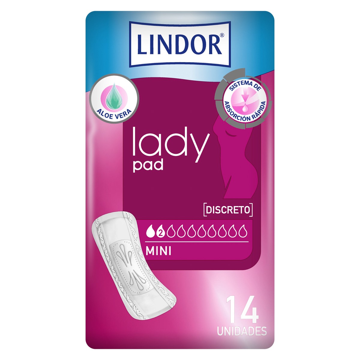 Imagen de Lindor Lady pad mini 2 gotas 14u